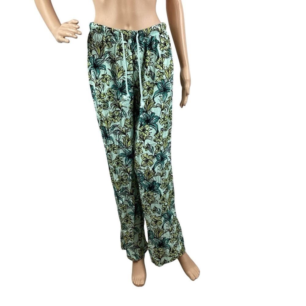 Beach Riot Lounge Pants Blue Lagoon Floral Print Size M